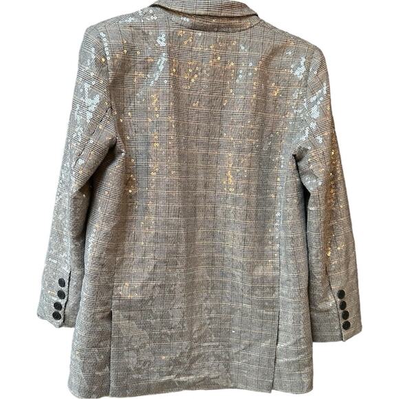 Anthropologie Maeve Double-Breasted Sequin Blazer wedding Night Out Size 6P - Picture 6 of 9